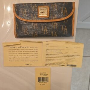 Dooney & Bourke Black Wallet with Gold Logo